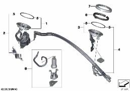 Pompa paliwowa / Czujnik poziomu diagram for BMW 7 Series E65 745i