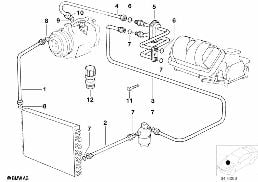 Kältemittelleitungen diagram for BMW 7 Series E32 750iL