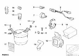 DRYING CONTAINER/SMALL PARTS diagram for BMW Z3 E36 2.8