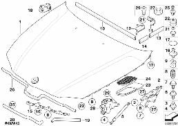 ENGINE HOOD/MOUNTING PARTS diagram for BMW 3 Series E92 325xi