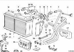 HEATER RADIATOR AIR CONDITIONING diagram for BMW 5 Series E34 525i