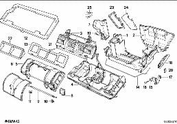 HOUSING PARTS-AIR CONDITIONING/MICROFILT diagram for BMW 5 Series E34 525i