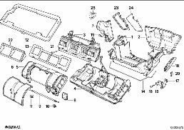 HOUSING PARTS - AIR CONDITIONING diagram for BMW 5 Series E34 525i