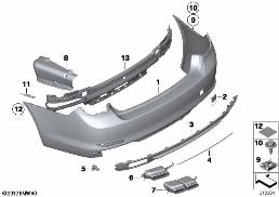 Revestimiento trasero diagram for BMW 7 Series F02 740Li