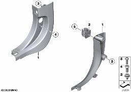 Revestimiento lateral espacio inferior diagram for BMW 5 Series F10 LCI 530d
