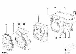 CLIMATE CAPACITOR/ADDITIONAL BLOWER diagram for BMW 3 Series E36 323i