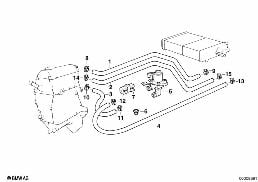 WATER VALVE/WATER HOSE diagram for BMW 3 Series E36 316i 1.6