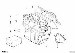 HOUSING PARTS, HEATER BEHR diagram for BMW 3 Series E36 316i 1.6