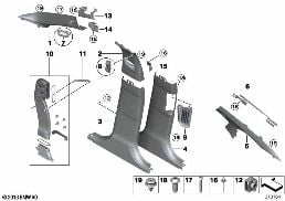 Revestimiento A- / B- / C-Columna diagram for BMW 5 Series F10 LCI 530d