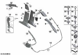 Rivestimento A- / B- / C- / D-Montante diagram for BMW 5 Series F11 LCI 530dX