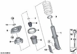 Pezzi singoli p montante mollegg.post. diagram for BMW MINI R56 One