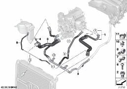 COOLING SYSTEM COOLANT HOSES diagram for BMW 3 Series E93 320i