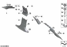 TRIM PANEL A- / B- / C- / D-COLUMN diagram for BMW 3 Series F34 GT 335iX