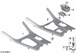 DECOR TRIMS, CENTRE CONSOLE diagram for BMW X4 F26 28iX