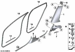 EDGE PROTECTOR / TRIM FOR ENTRY diagram for BMW X6 E71 35iX