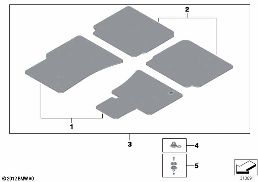 Sada rohožky jehněčí kůže diagram for BMW Rolls-Royce Phantom RR1 Phantom