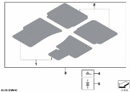 Sada rohožky jehněčí kůže diagram for BMW Rolls-Royce Phantom RR1 Phantom