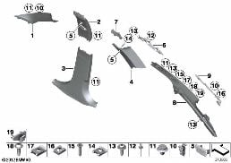 TRIM PANEL A- / B- / C- / D-COLUMN diagram for BMW 3 Series F31 328i