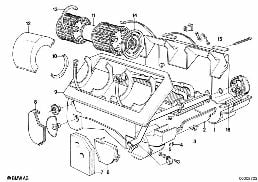 SINGLE COMPONENTS HEATER diagram for BMW 6 Series E24 630CSi