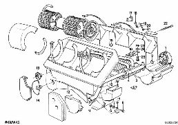 HEATER RADIATOR/MOUNTING PARTS diagram for BMW 6 Series E24 630CSi