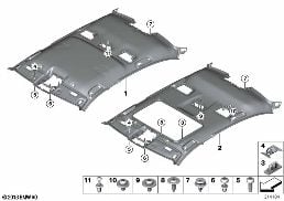 Pavillon diagram for BMW 5 Series F18 LCI 525Li