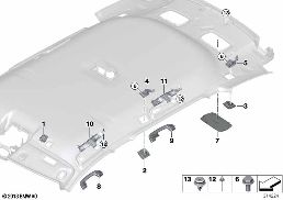 Parti applicate padiglione diagram for BMW 5 Series F11 LCI 530dX