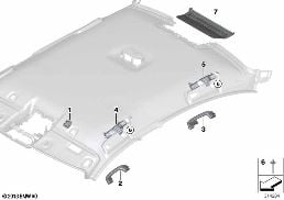 Piezas de montaje del interior del techo diagram for BMW 5 Series F10 LCI 530d