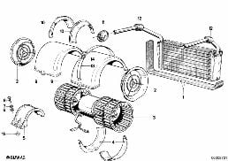 SINGLE COMPONENTS HEATER diagram for BMW 7 Series E23 735i