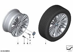 BMW 轻质铝合金轮辋 多轮幅 456 - 17'' diagram for BMW 5 Series F10 LCI 530d