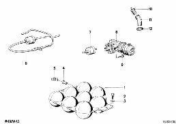 Sterowanie podciśnieniowe diagram for BMW 7 Series E23 733i