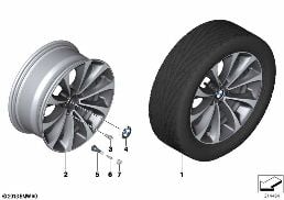 BMW LA WHEEL TURBINE STYLING 452 - 18'' diagram for BMW 5 Series F11 LCI 520d