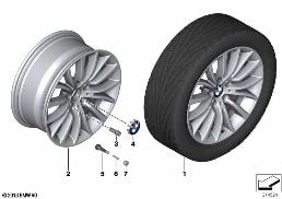 BMW LA WHEEL MULTI-SPOKE 454 - 18'' diagram for BMW 5 Series F11 LCI 520d