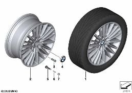 BMW LA WHEEL MULTI-SPOKE 455 - 19'' diagram for BMW 5 Series F11 LCI 520d