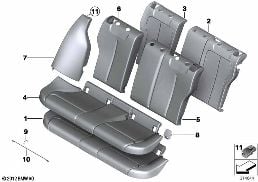 SEAT REAR, UPHOLSTERY & COVER BASE SEAT