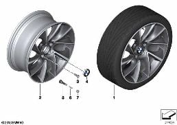 BMW LA WHEEL TURBINE STYLING 457 - 20'' diagram for BMW 7 Series F02 LCI 760Li
