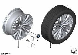 BMW LA WHEEL MULTI-SPOKE 458 - 19'' diagram for BMW 7 Series F02 LCI 760Li