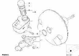 BRAKE MASTER CYLINDER DSC, 4-WHEEL diagram for BMW 3 Series E46 330xi