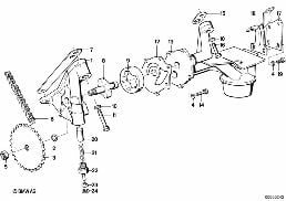 LUBRICATION SYSTEM/OIL PUMP WITH DRIVE diagram for BMW 7 Series E23 728i