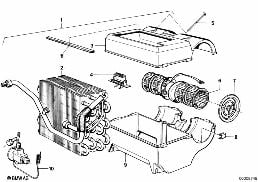 AIR CONDITIONING UNIT PARTS diagram for BMW 3 Series E21 318