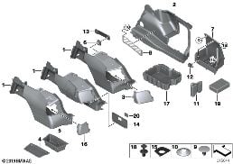 LATERAL TRUNK FLOOR TRIM PANEL diagram for BMW 3 Series E90 320d