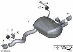 EXHAUST SYSTEM, REAR diagram for BMW X1 E84 18i