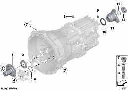 GS6-45BZ/DZ SEALS/GASKETS/MOUNTED PARTS diagram for BMW 1 Series F21 M135i