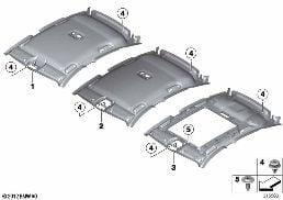 HEADLINING diagram for BMW 3 Series F34 GT 335iX