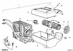 AIR CONDITIONING UNIT PARTS diagram for BMW 5 Series E12 520