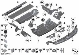 Klädsel bagagerumsgolv diagram for BMW 5 Series F07 GT 530d