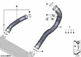 Conduit d'air de suralimentation diagram for BMW 5 Series F10 LCI 528i