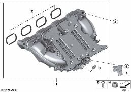 INTAKE MANIFOLD SYSTEM diagram for BMW 1 Series F20 LCI 125i