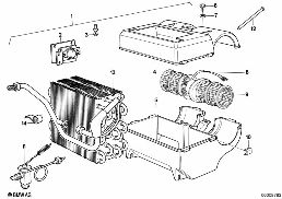AIR CONDITIONING UNIT PARTS diagram for BMW 6 Series E24 630CSi