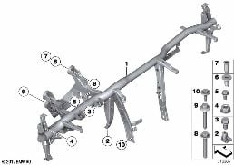 CARRIER INSTRUMENT PANEL diagram for BMW 5 Series F11 550i