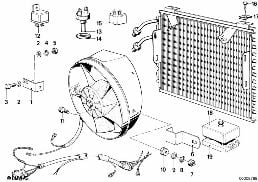 AIR CONDIT.CONDENSER AND MOUNTING PARTS diagram for BMW 6 Series E24 630CSi